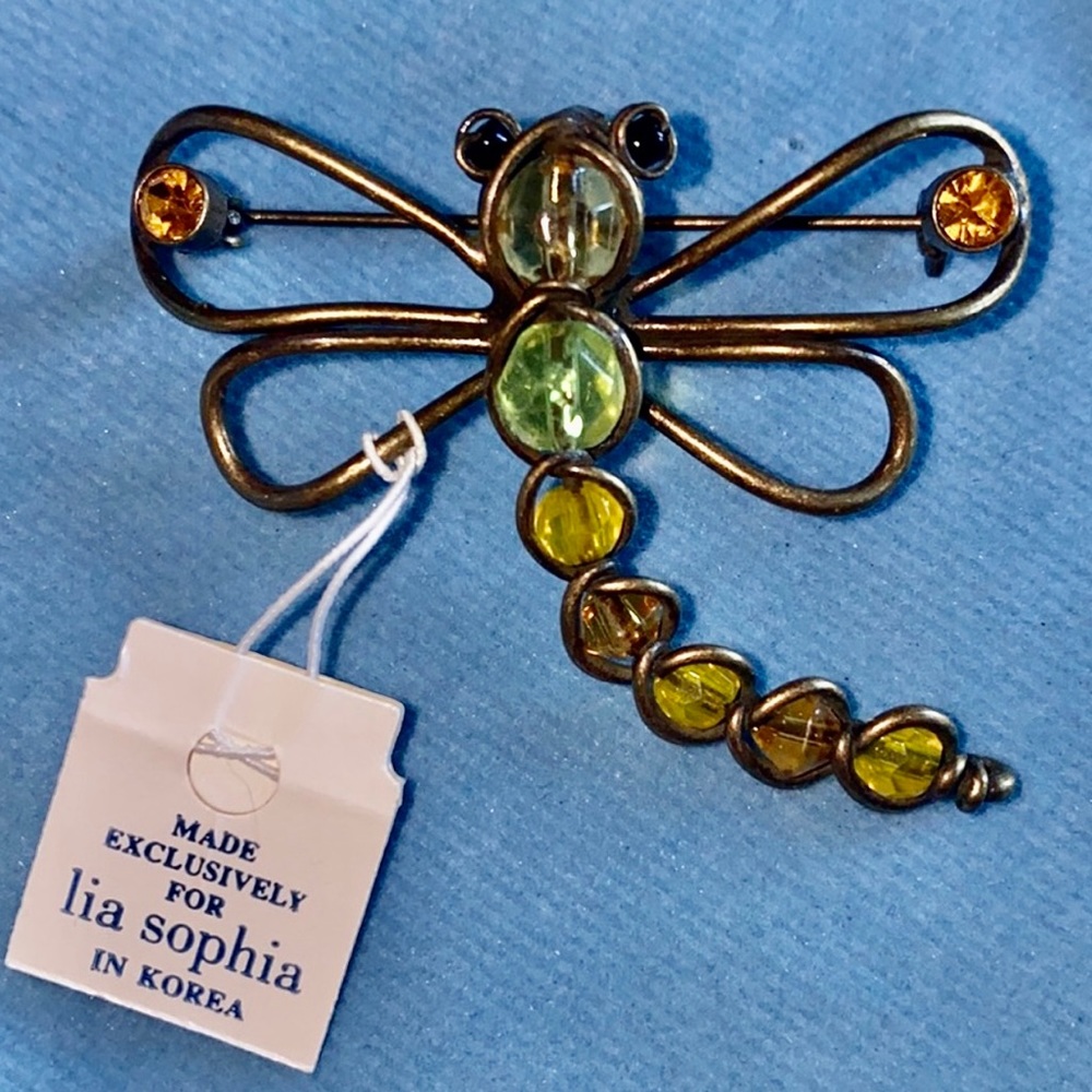 Lia Sophia Dragonfly Brooch NEW W TAGS NWT